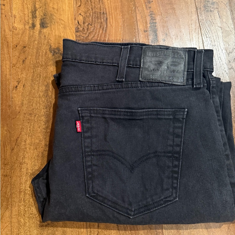 Levi's 511 Black Straight Leg Jeans W40 L32